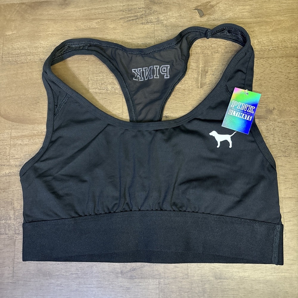 PINK Ultimate Sports Bra Dog Logo T-Back Victoria's Secret Small